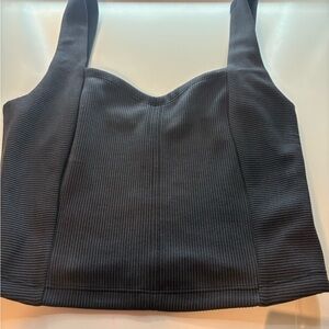 Black Ribbed Women's Top (never worn)